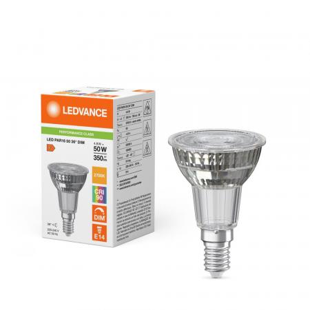 Ledvance E14 PAR16 LED Reflektor Lampe dimmbar 36° 3.7W wie 50W 2700K warmweißes Licht 90Ra - hohe Farbwiedergabe